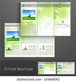 Professional business three fold flyer template, corporate brochure or cover design, can be use for publishing, print and presentation.