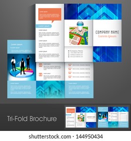 Professional business three fold flyer template, corporate brochure or cover design, can be use for publishing, print and presentation.