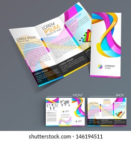 Professional business three fold flyer template, corporate brochure or cover design, can be use for publishing, print and presentation. 