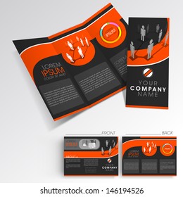 Professional business three fold flyer template, corporate brochure or cover design, can be use for publishing, print and presentation. 