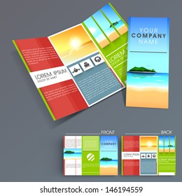 Professional business three fold flyer template, corporate brochure or cover design, can be use for publishing, print and presentation. 