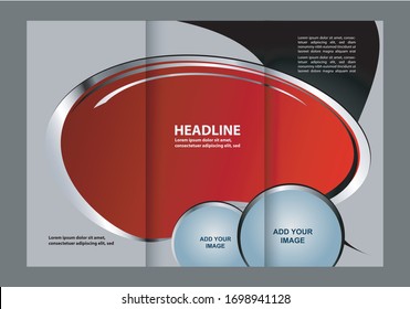 Professional business three fold flyer template
