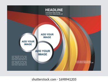 Professional business three fold flyer template
