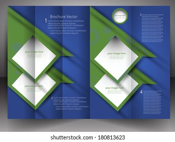 Professional business three fold flyer brochure template