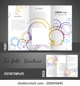 Professional business three fold flyer template, corporate brochure or cover design, can be use for publishing, print and presentation. 