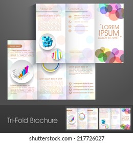 Professional business three fold flyer template, corporate brochure or cover design can be use for publishing, print and presentation. 