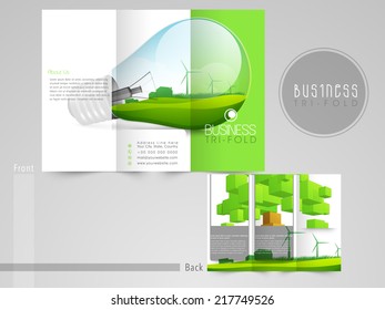 Professional business three fold flyer template, corporate brochure or cover design can be use for publishing, print and presentation. 	