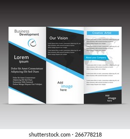 Professional business three fold flyer template, corporate brochure or cover design, can be use for publishing and printing.