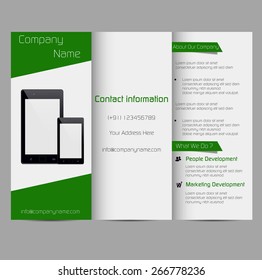 Professional business three fold flyer template, corporate brochure or cover design, can be use for publishing and printing.