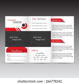 Professional business three fold flyer template, corporate brochure or cover design, can be use for publishing and printing.