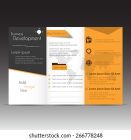 Professional business three fold flyer template, corporate brochure or cover design, can be use for publishing and printing.