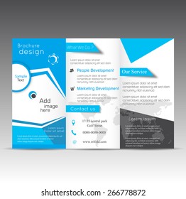 Professional business three fold flyer template, corporate brochure or cover design, can be use for publishing and printing.