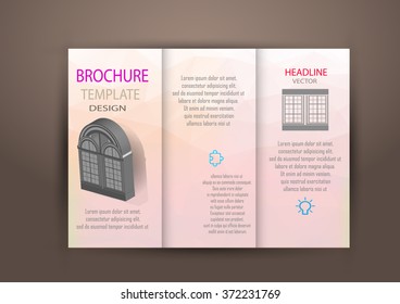 Professional business three fold flyer template, corporate brochure or cover design  vector tri-fold.vector illustration.