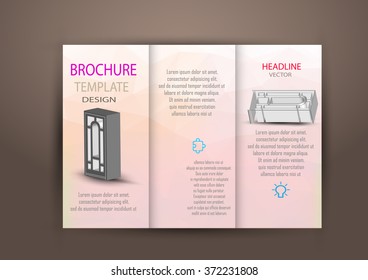Professional business three fold flyer template, corporate brochure or cover design  vector tri-fold.vector illustration.