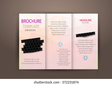 Professional business three fold flyer template, corporate brochure or cover design  vector tri-fold.vector illustration.