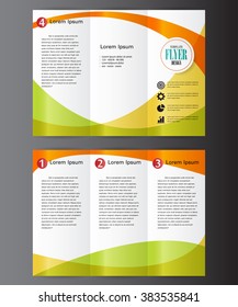 Professional business three fold flyer template, corporate brochure or cover design, can be used for publishing, advertising, printed material and presentation.