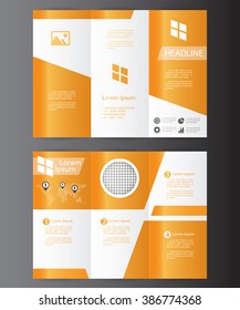 Professional business three fold flyer template, corporate brochure or cover design, can be used for publishing, advertising, printed material and presentation.