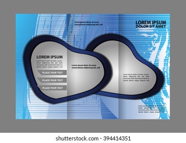 Professional business three fold flyer template, corporate brochureÂ 
