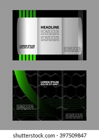 Professional business three fold flyer template, corporate brochureÂ 
