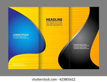 Professional business three fold flyer template, corporate brochure or cover design, can be use for publishing, print and presentation
