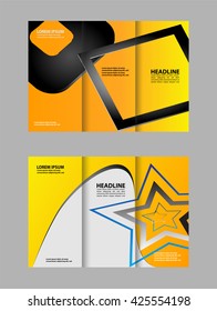 Professional business three fold flyer template, corporate brochureÂ 
