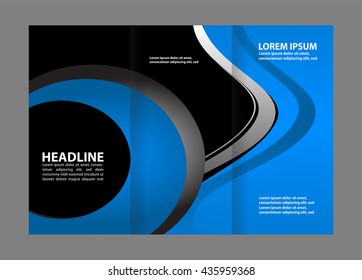 Professional business three fold flyer template, corporate brochureÂ 
