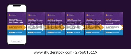 Professional Business Tips Carousel Post Design Template for Marketing Strategy Growth and Agency Social Media Content