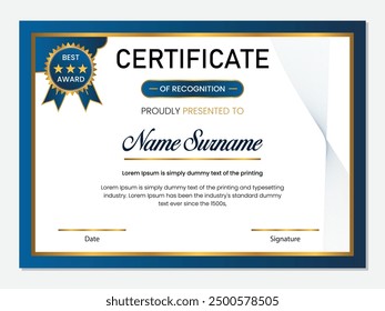 Professional Business, Training Achievement Certificate Template. Certificate of Appreciation template, Certificate of achievement, awards diploma