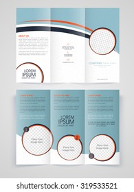 Professional Business Trifold Brochure, Template or Flyer design with free space for your image.