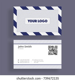 Professional Business or Visiting card set on purple background.