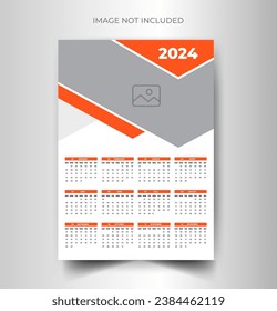 Professional business wall calendar design template 2024