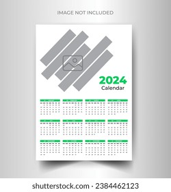 Professional business wall calendar design template 2024