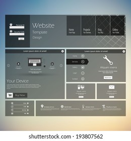 Professional Business Website elements. Vector eps 10