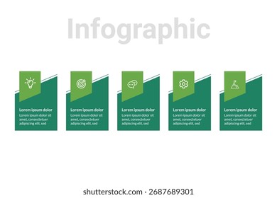 Professionelle Business Workflow Infografik, 5-Schritt Road Journey Design, Moderne Zeitleiste Vorlage, Corporate Strategy Visualization, Ideal für Präsentationen und Berichte