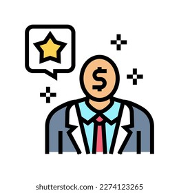 professional businessman color icon vector. professional businessman sign. isolated symbol illustration