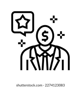 professional businessman line icon vector. professional businessman sign. isolated contour symbol black illustration
