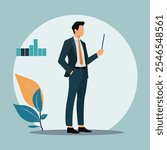 Professional Businessman Presentation Vector Illustration