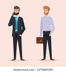 professional businessmen execuitve with documents and briefcase
