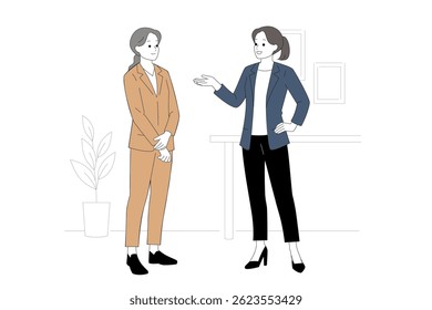 Professional Businesswomen Eagerly Engaging in Dynamic Conversation and Networking Opportunities