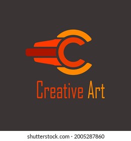 Professional C Letter Logo Design With Creative Art Text