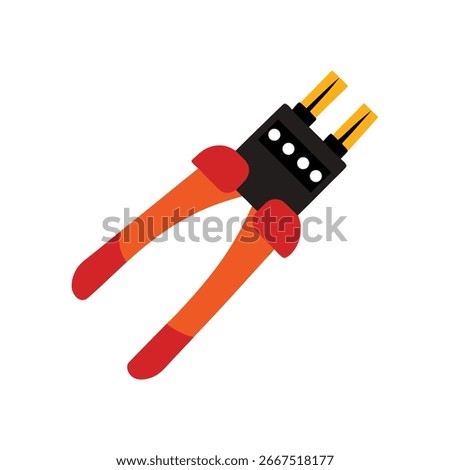 Professional cable stripper artwork ideal for electrical work wiring installation and industrial repair tool visuals Vector illustration on white background.