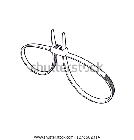 Professional Cable tie Vector / Line Drawing.
Ideal for packaging design, graphic design and web design. Clean modern simple look.
Cable Tie, Zip Tie, Vector.