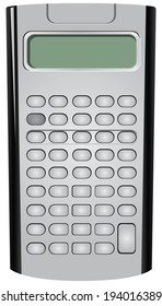 Professional calculator with lots of features. Vector illustration.