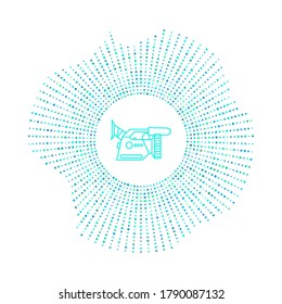 professional camera in badge with blue dots