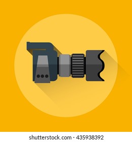 Professional Camera Icon Flat Vector Illustration