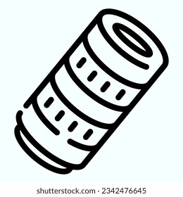 Professional camera lens line icon. Camera objective vector illustration isolated on white. Professional optical objective outline style designed for and app. Eps 10.