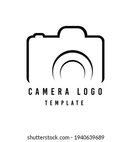 Professional camera logo template. Minimal camera icon. Minimal flat icon vector
