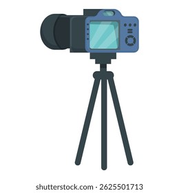 Professional camera mounted on a sturdy tripod, ready to capture high quality photos and videos
