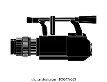 professional camera on white background, vector image