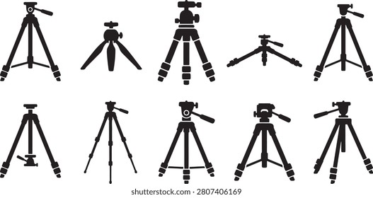 Professional camera tripods and monopods support stands